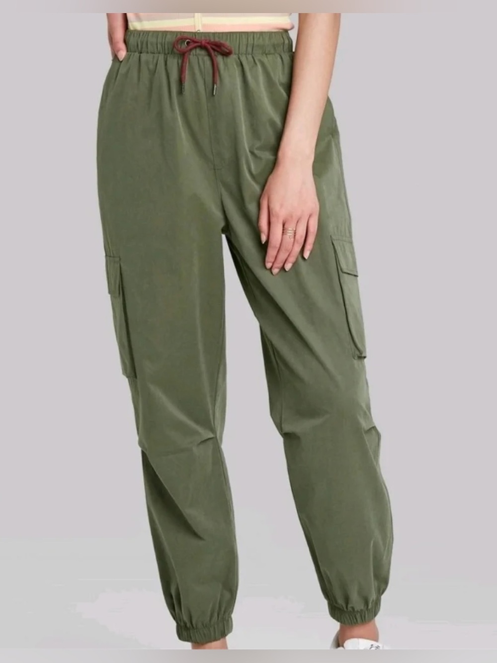 Wild Fable Army Green High-Rise Pull On Jogger Cargo Pants Women's US Size S
